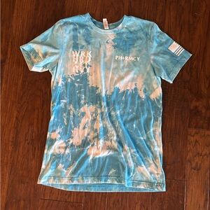 Blue Tie-Dye Work Hard Lift Heavy Shirt